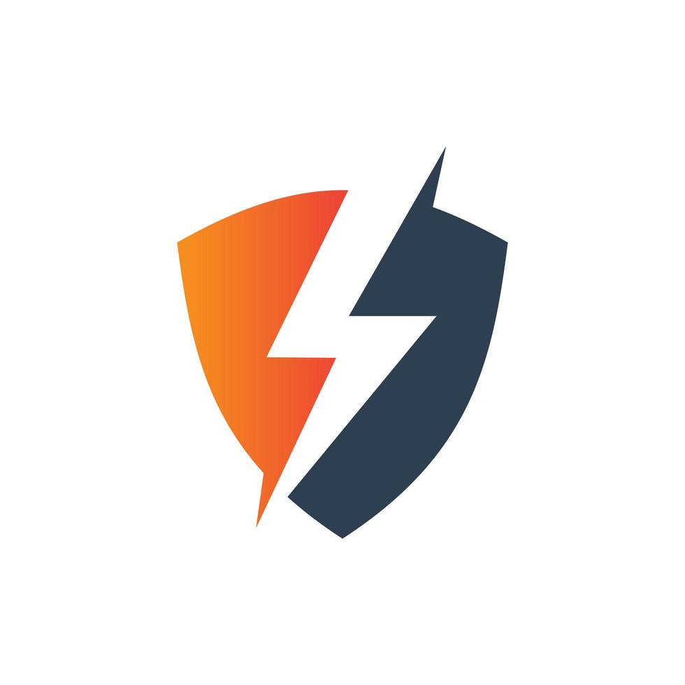 logotipo do escudo da indústria elétrica moderna vetor