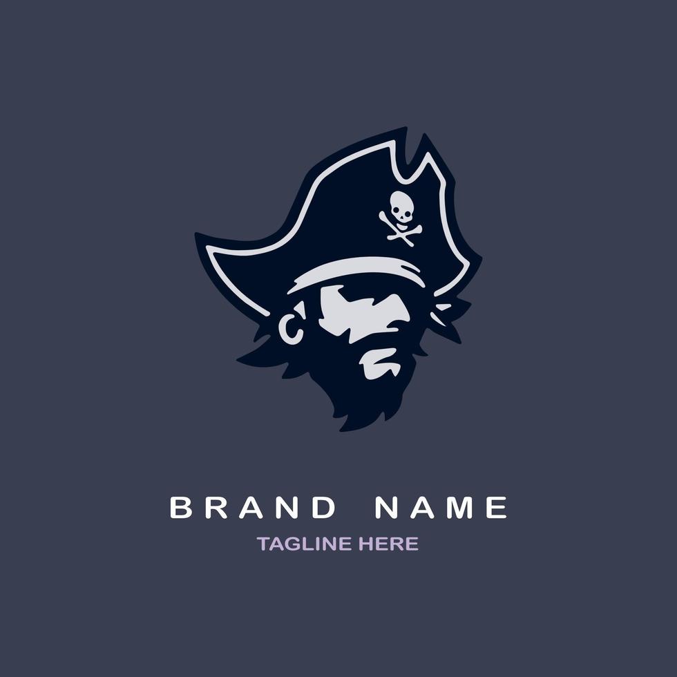 vetor de modelo de design de estilo vintage de ícone de logotipo de piratas para marca ou empresa e outros