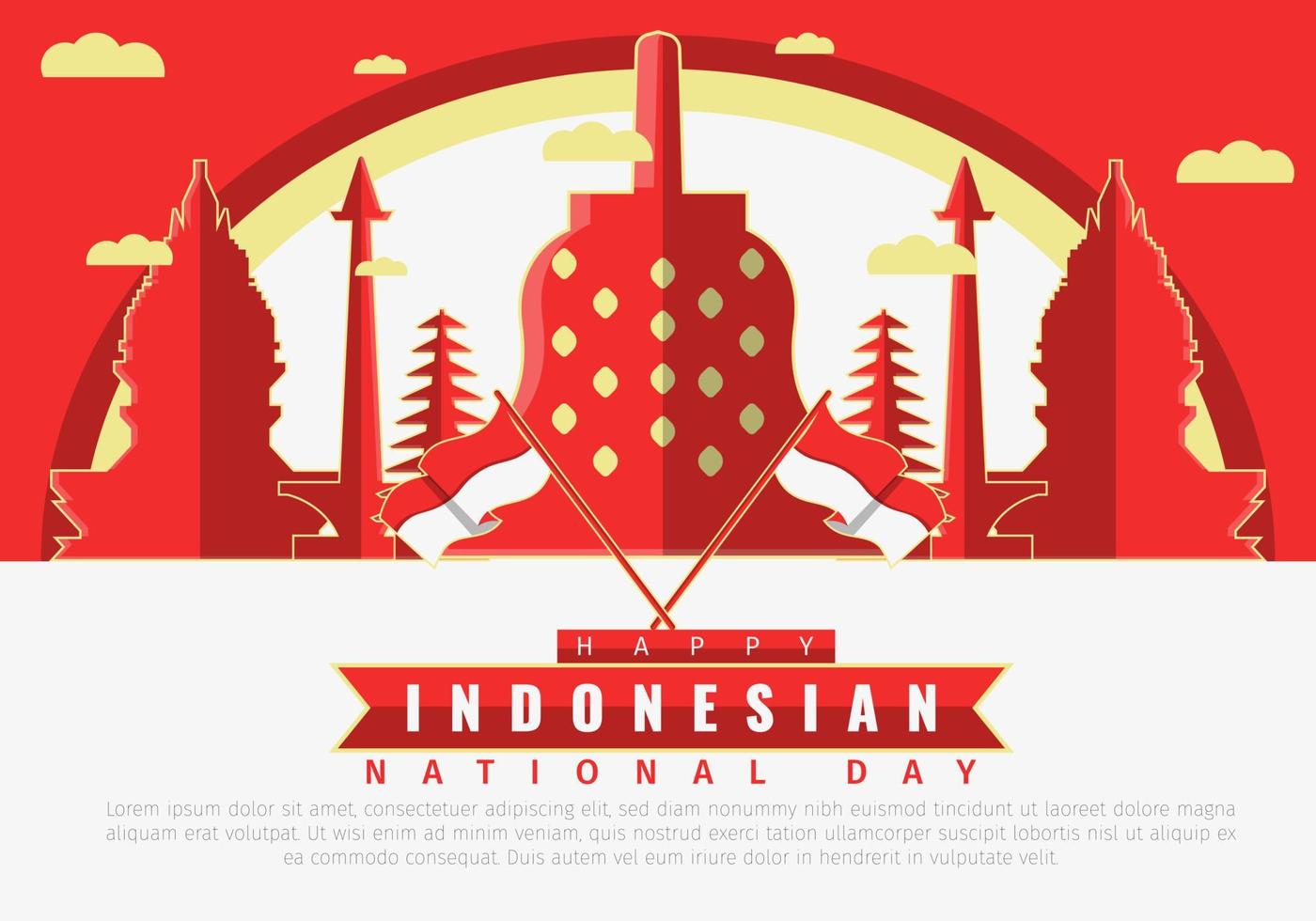 modelo de design do dia da independência da Indonésia vetor