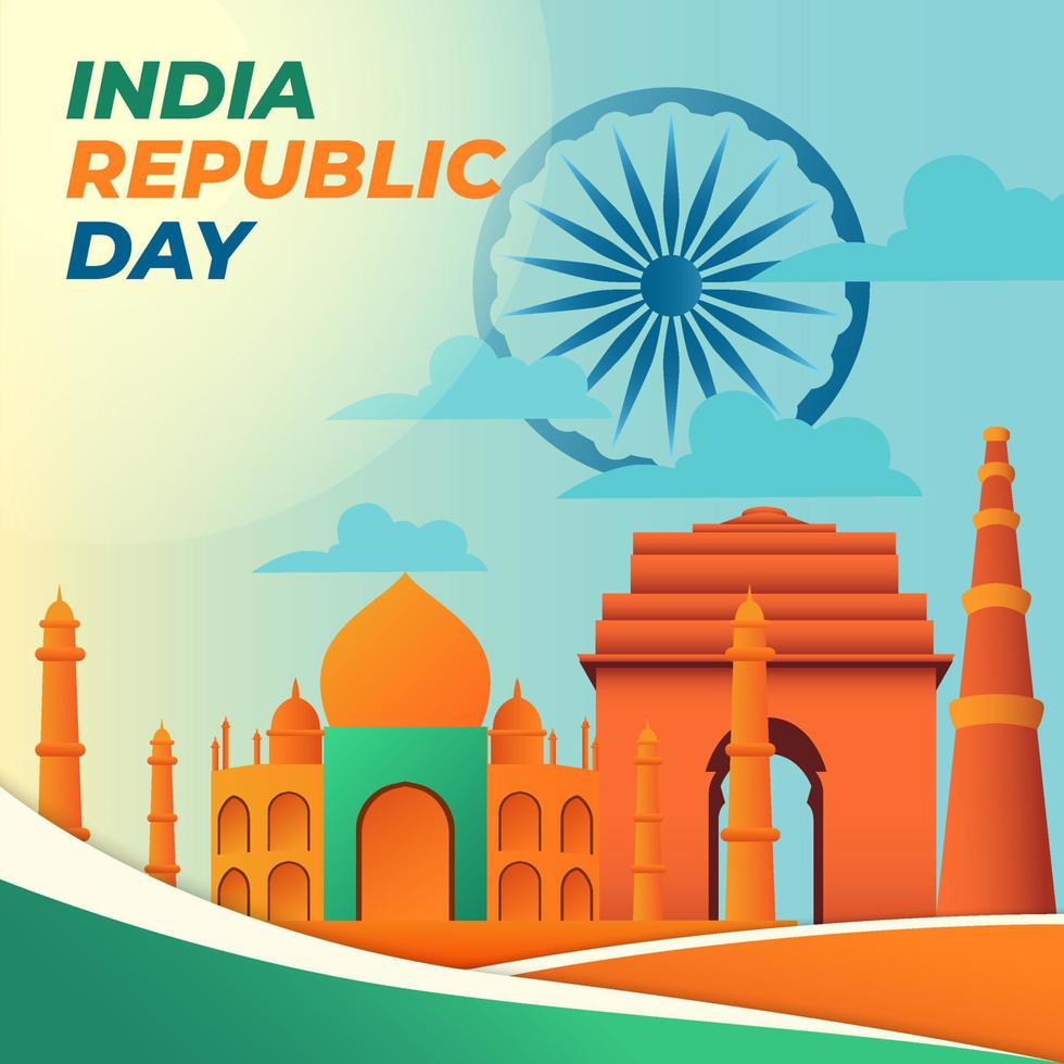 celebração do dia da república da índia vetor