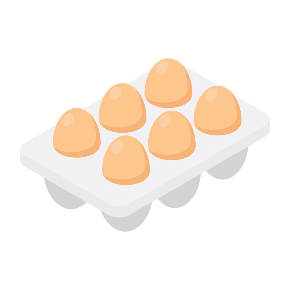 conceitos de bandeja de ovos vetor