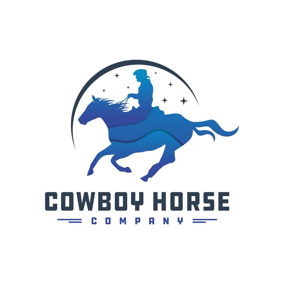 design do logotipo do cavaleiro cowboy vetor