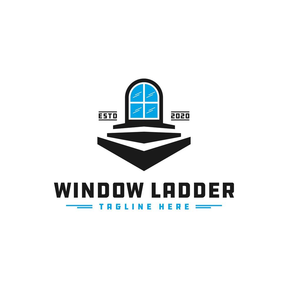 logotipo da escada da janela inicial vetor