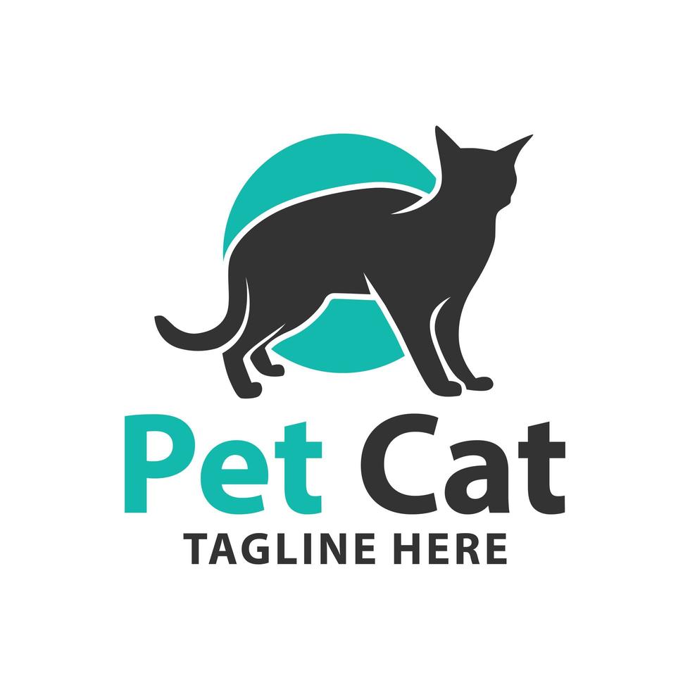 logotipo de gato de estimação humano vetor