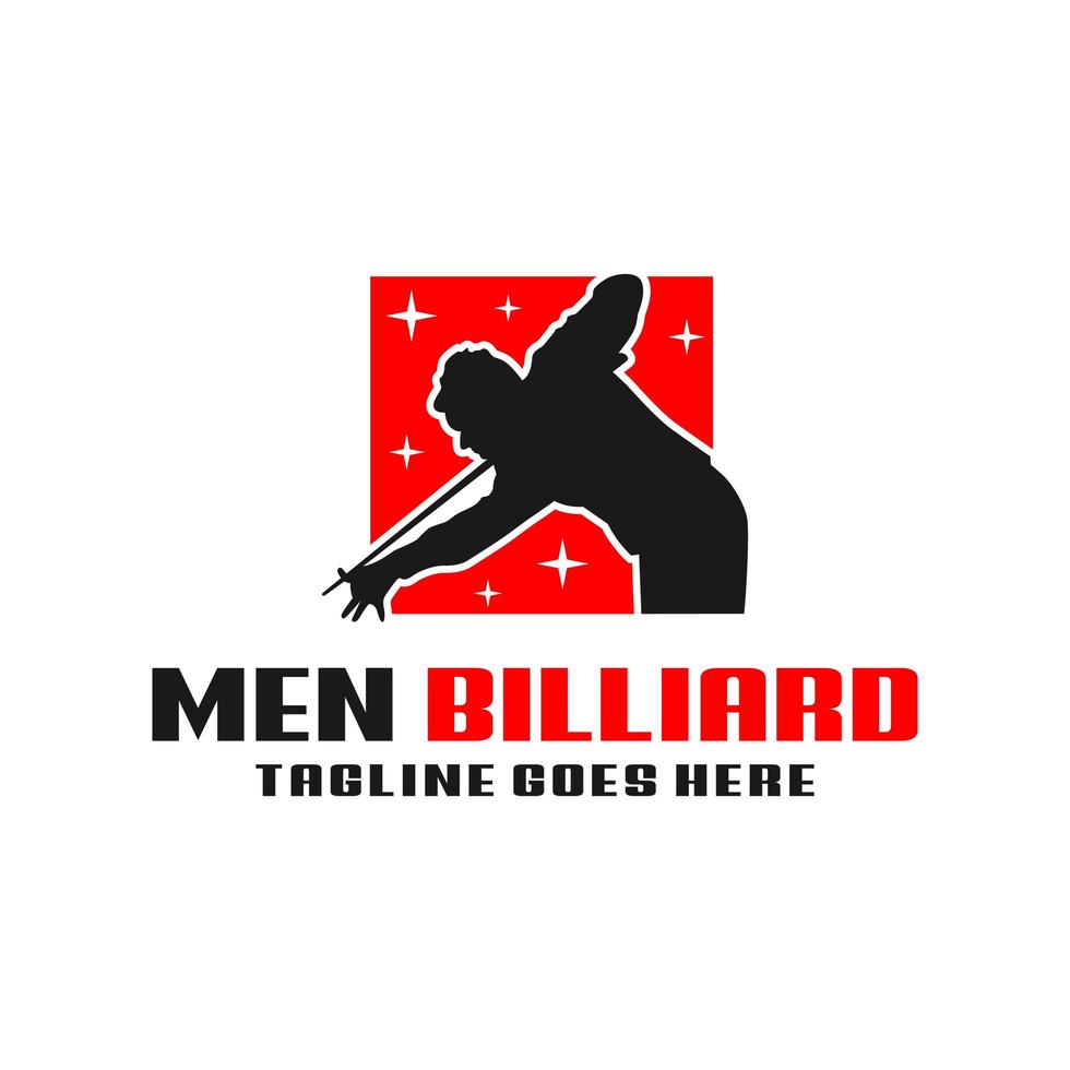 logotipo moderno do esporte de bilhar masculino vetor