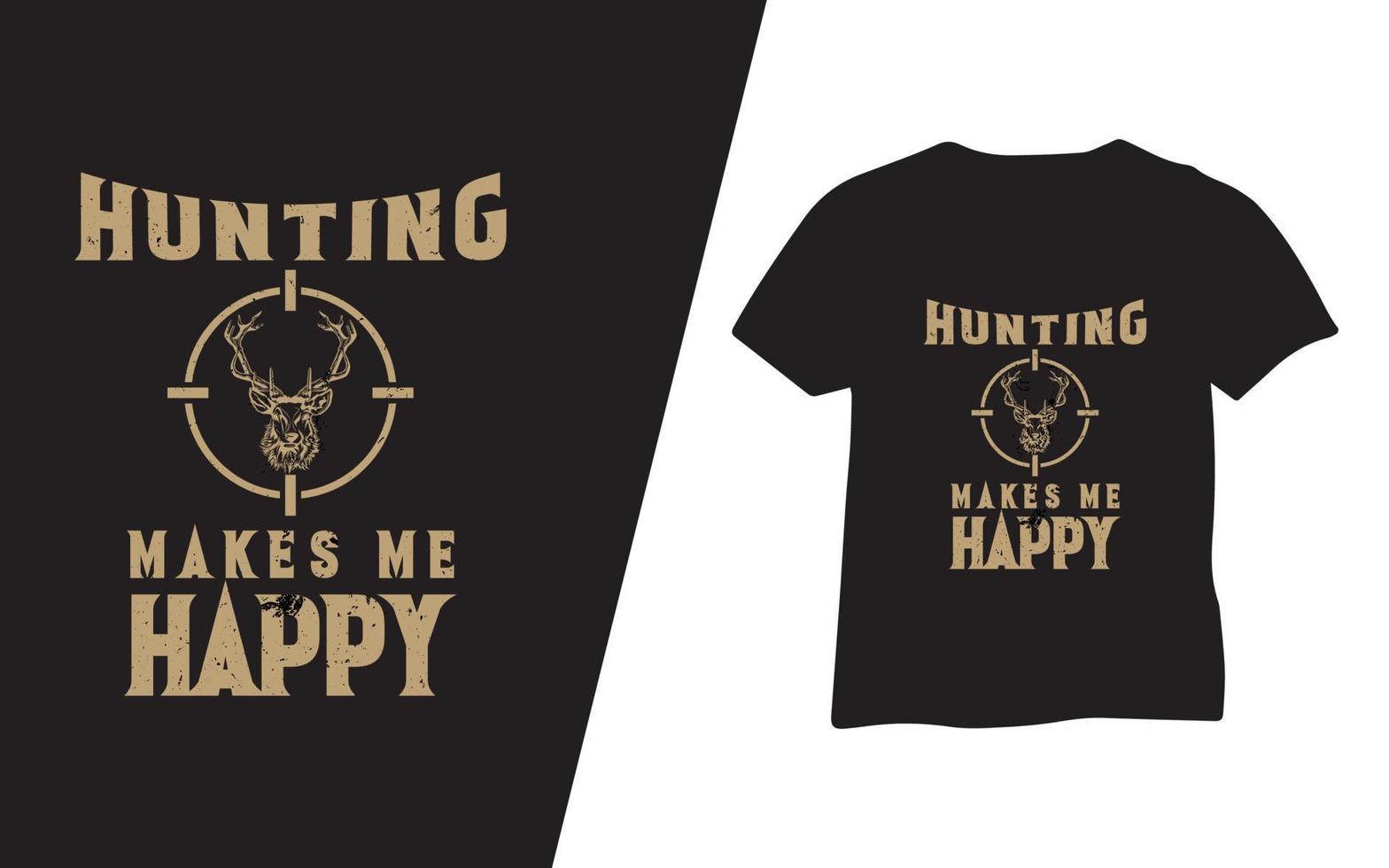 modelo de design de camiseta de caça vetor