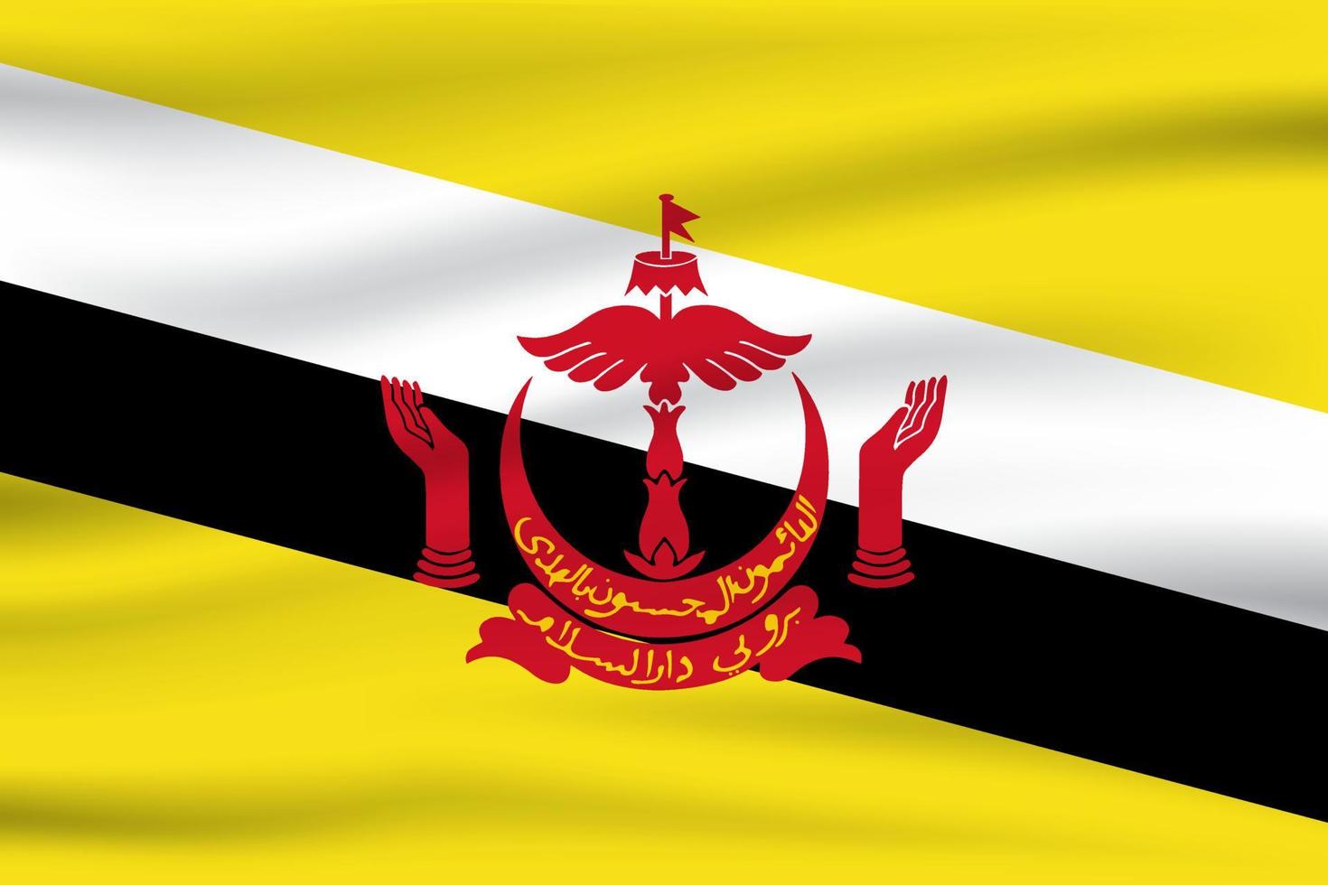 acenando a bandeira do brunei. flag brunei. ilustração vetorial ícone 3d da tailândia vetor