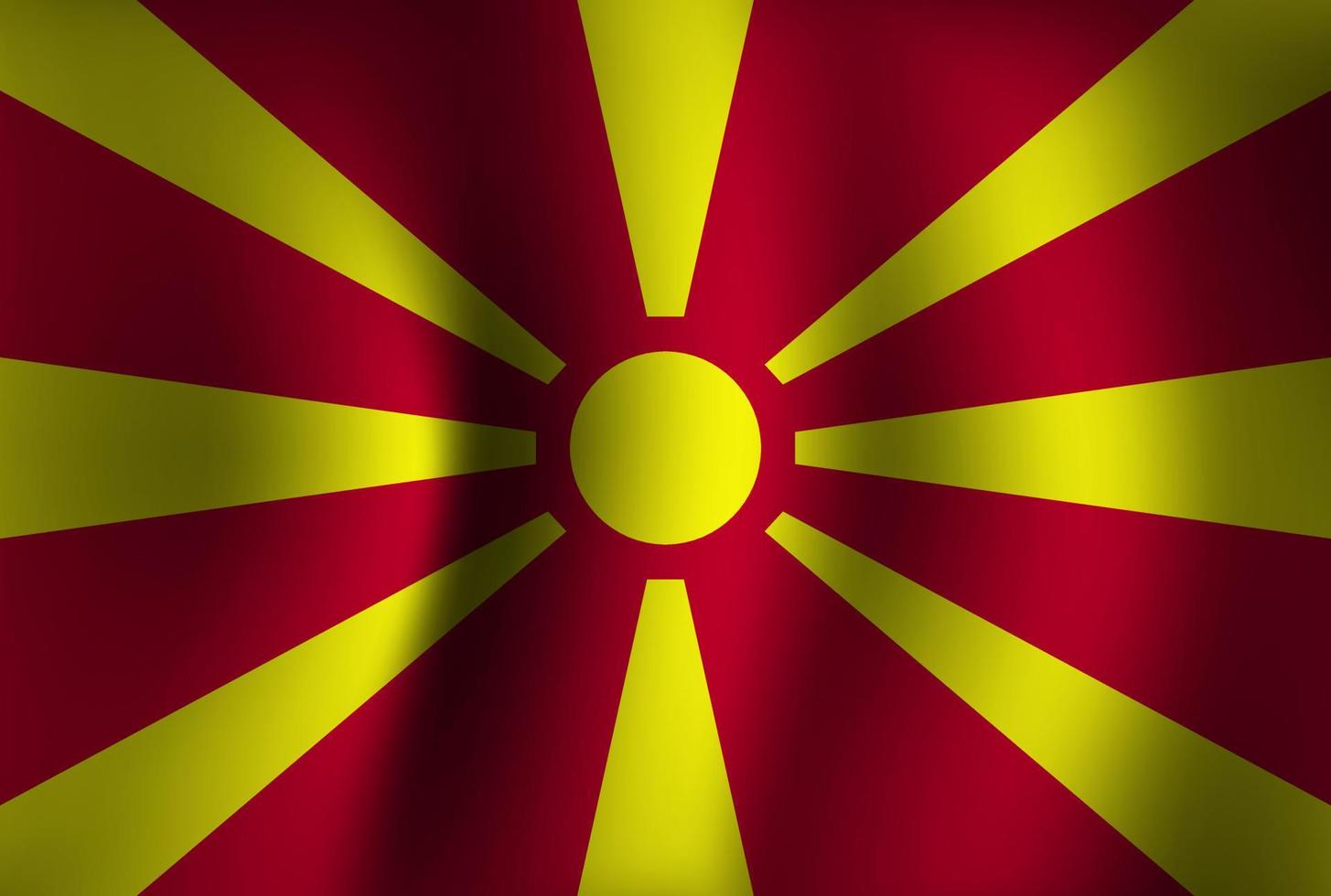 Fundo da bandeira do Norte da Macedônia acenando 3d. papel de parede de banner do dia da independência nacional vetor