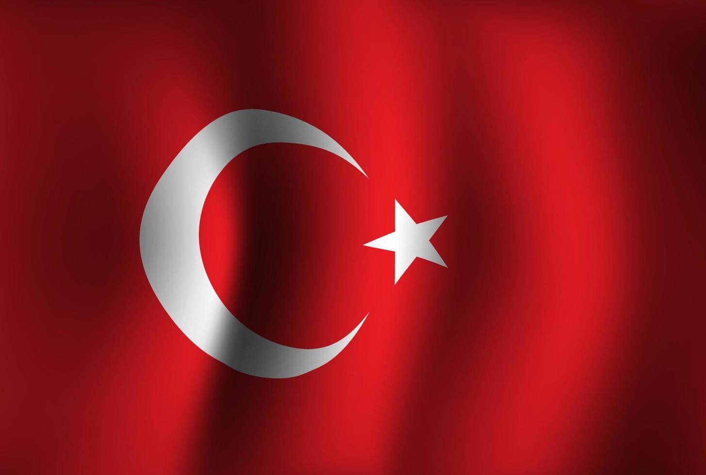 fundo da bandeira da Turquia acenando 3d. papel de parede de banner do dia da independência nacional vetor