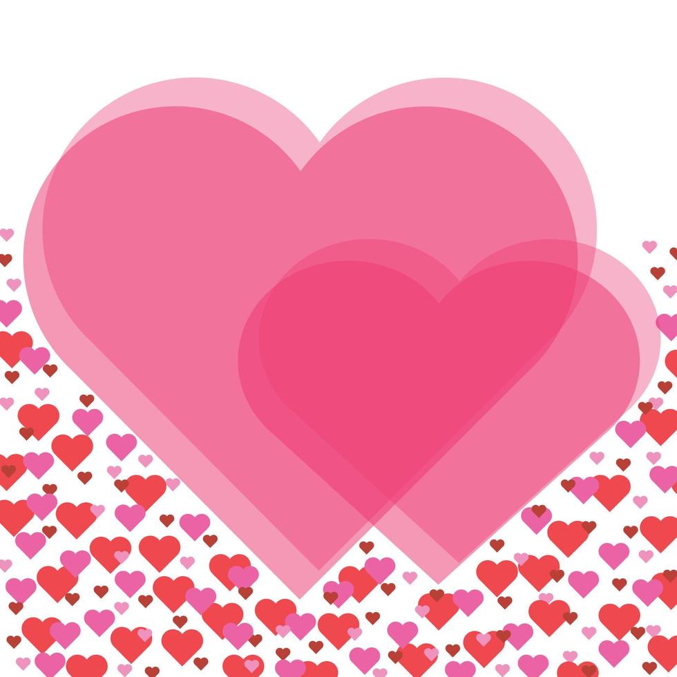 ilustração em vetor fundo de corações rosa usada para cartões de dia dos namorados