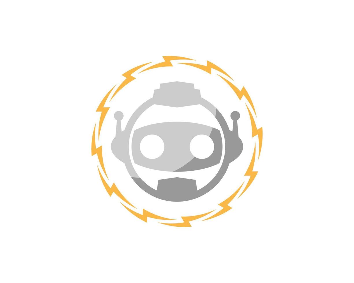 raio elétrico circular com face robótica dentro vetor