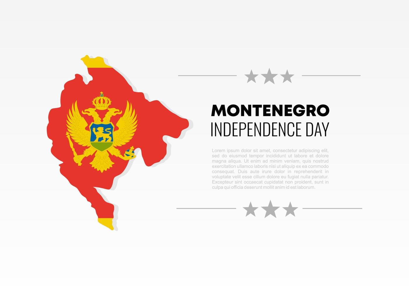 Pôster de fundo do Dia da Independência de Montenegro para celebração nacional vetor