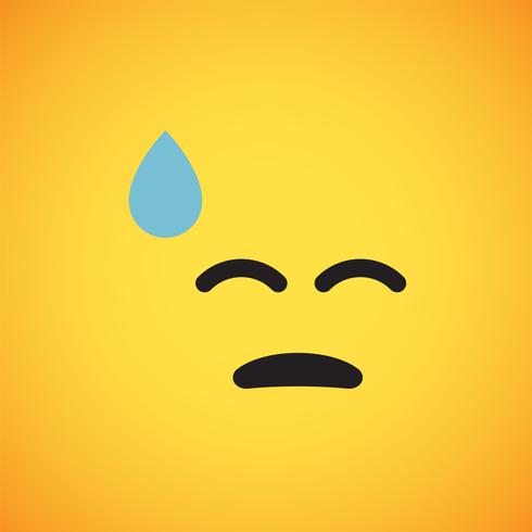 Emoticon amarelo realista na frente de um fundo amarelo, ilustração vetorial vetor