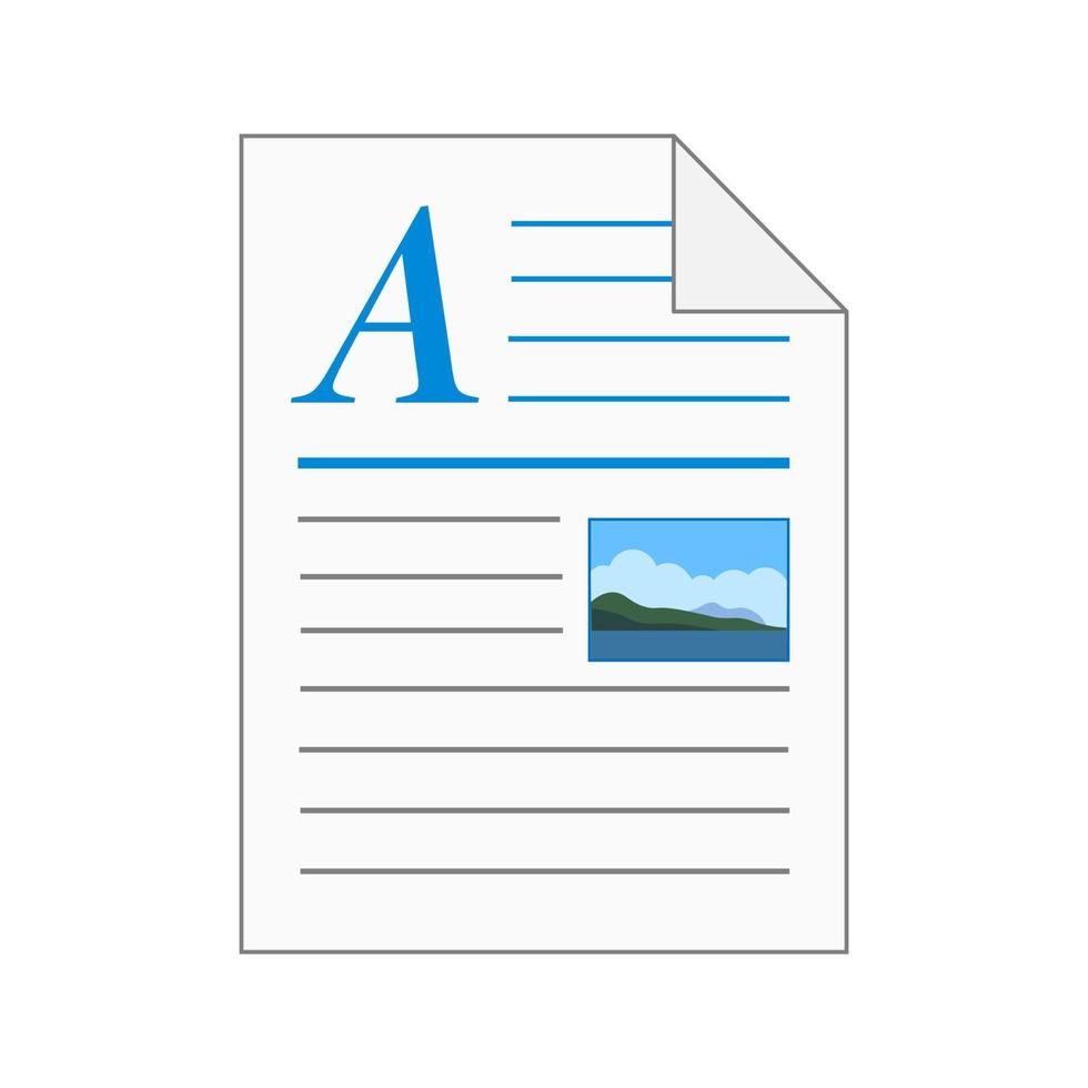 ícone de documento de arquivo de computador isolado no fundo branco vetor