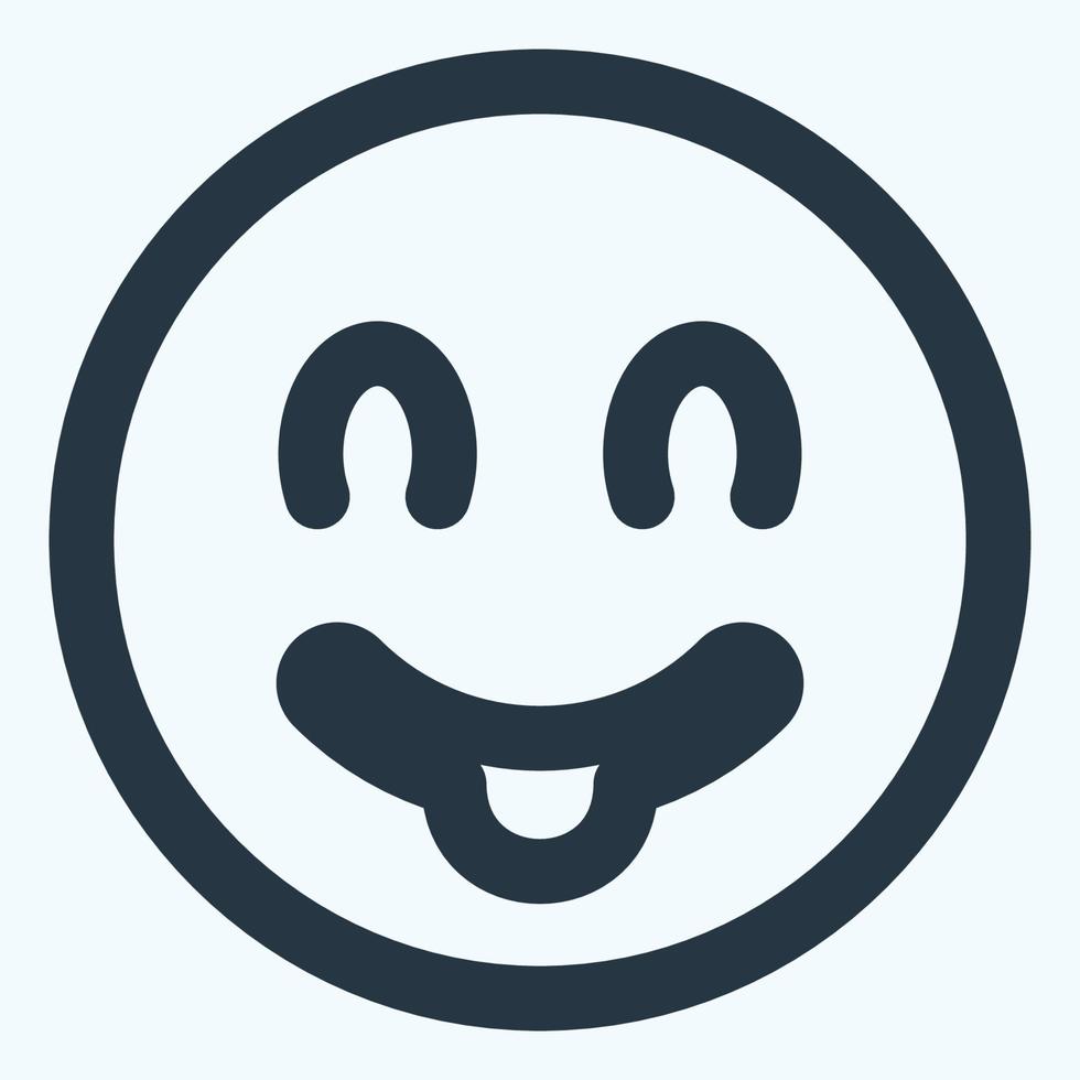 ícone emoticon língua - estilo de corte de linha vetor