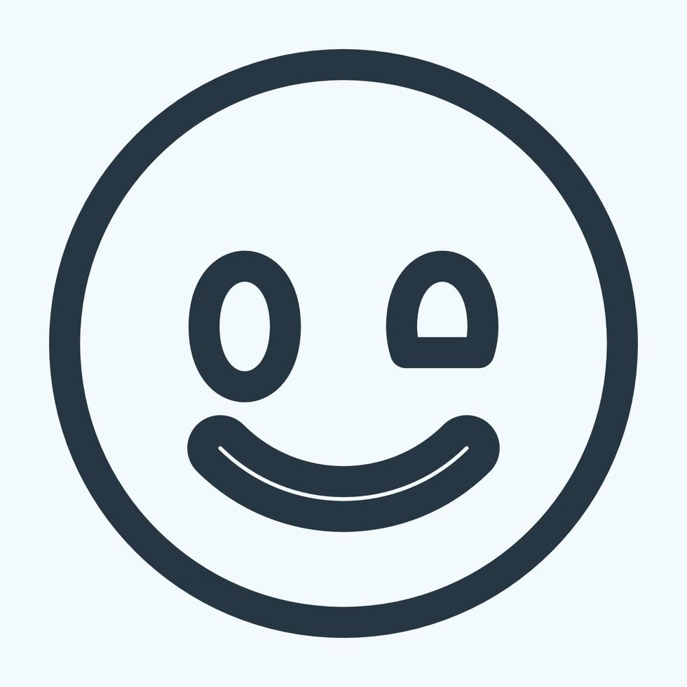 ícone emoticon wink - estilo de linha vetor
