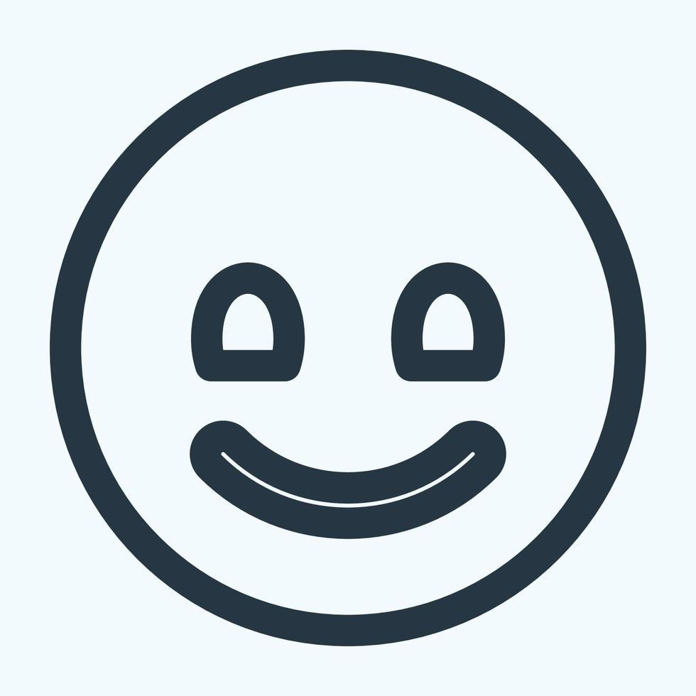 ícone emoticon sorriso - estilo de linha vetor