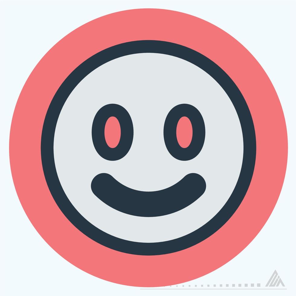 ícone emoticon smiley - estilo companheiro de cor vetor