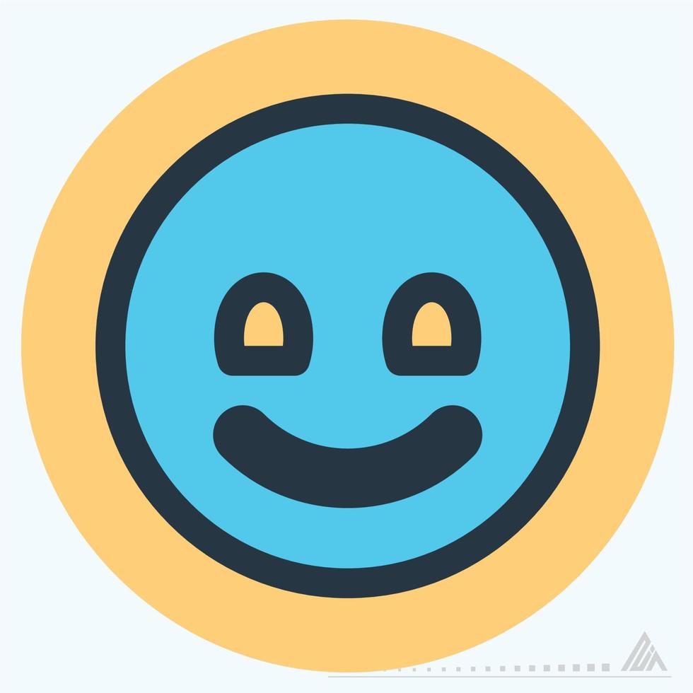 ícone emoticon sorriso - estilo companheiro de cor vetor