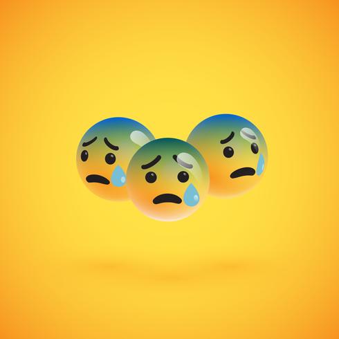 Grupo de emoticons amarelos altamente detalhados, ilustração vetorial vetor