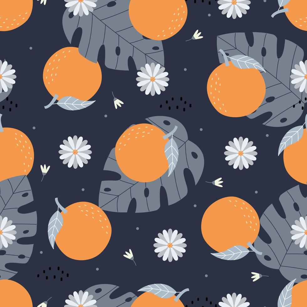 laranja fruta padrão vector textura perfeita mão desenhada design em estilo cartoon, uso para impressão, papel de parede, decoração, têxteis. ilustração vetorial