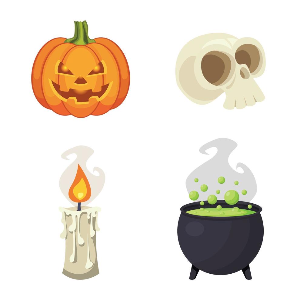 conjunto de ilustrações de halloween vetor