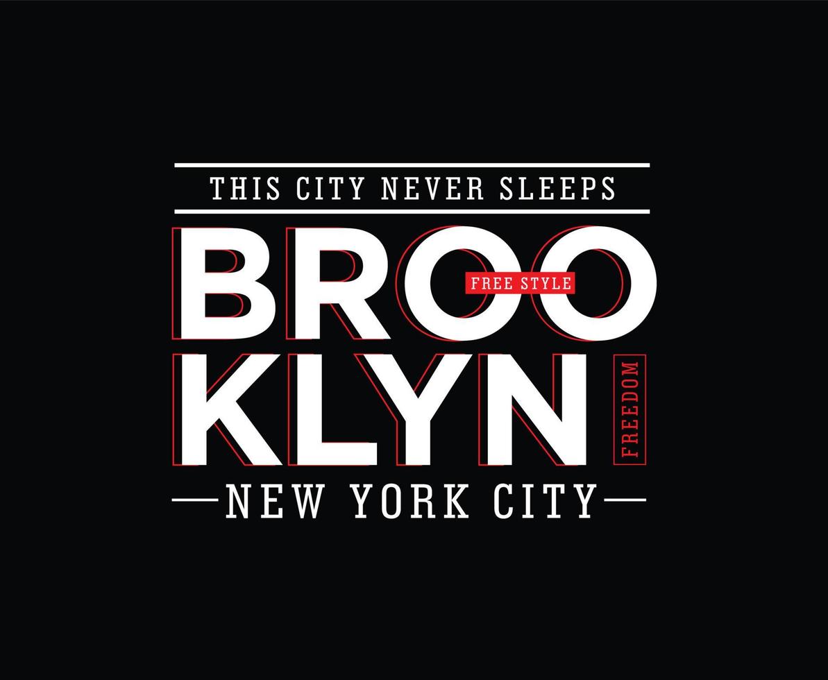 design de t-shirt tipografia de brooklyn new york city vetor