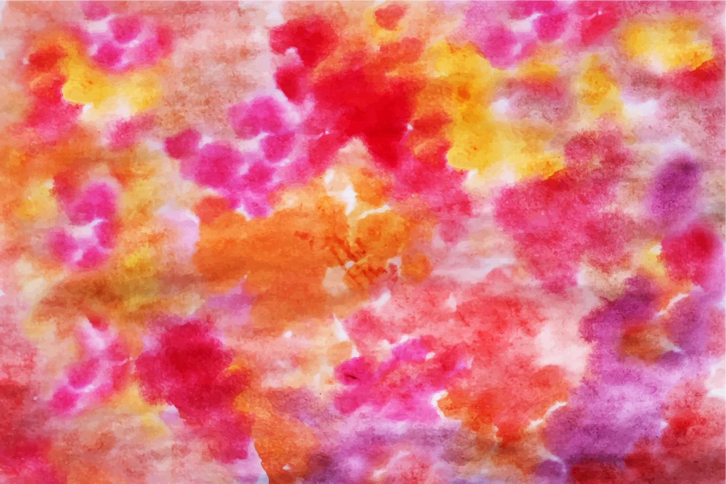 fluindo e misturando cores de aquarela. ilustração de plano de fundo multicolorido. cores vermelhas, laranja e magenta fluindo em um papel. vetor