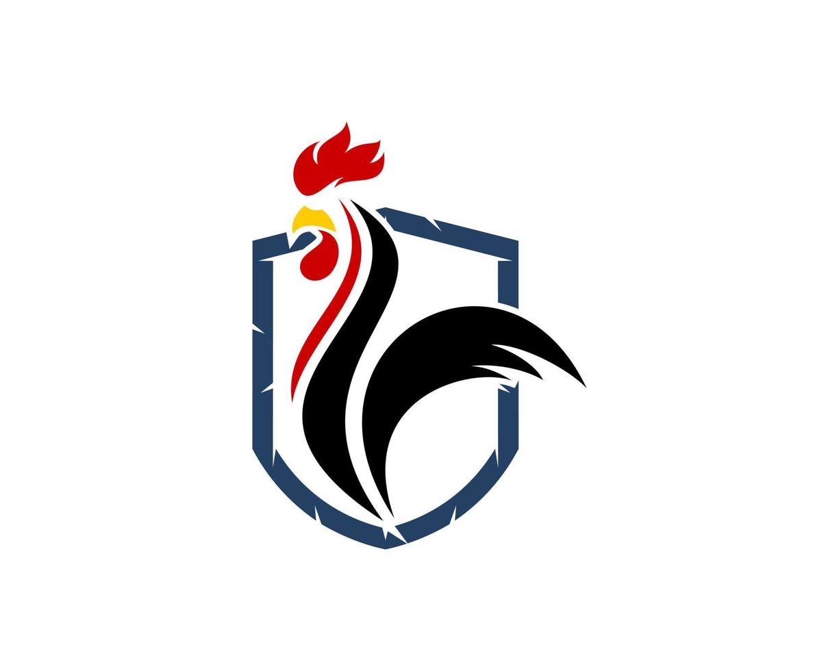 escudo com galo dentro vetor