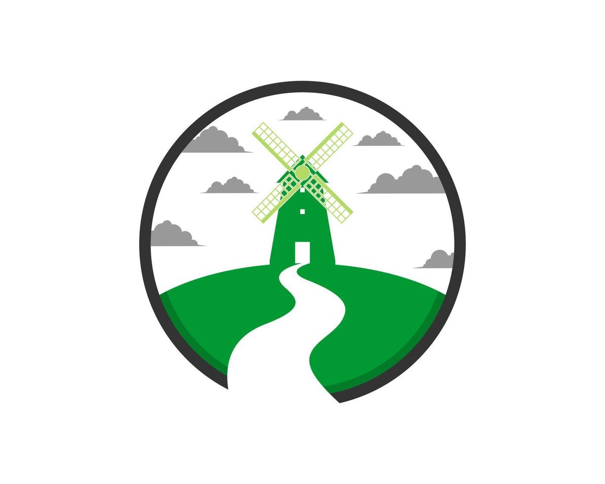 parques eólicos dentro do logotipo do círculo vetor