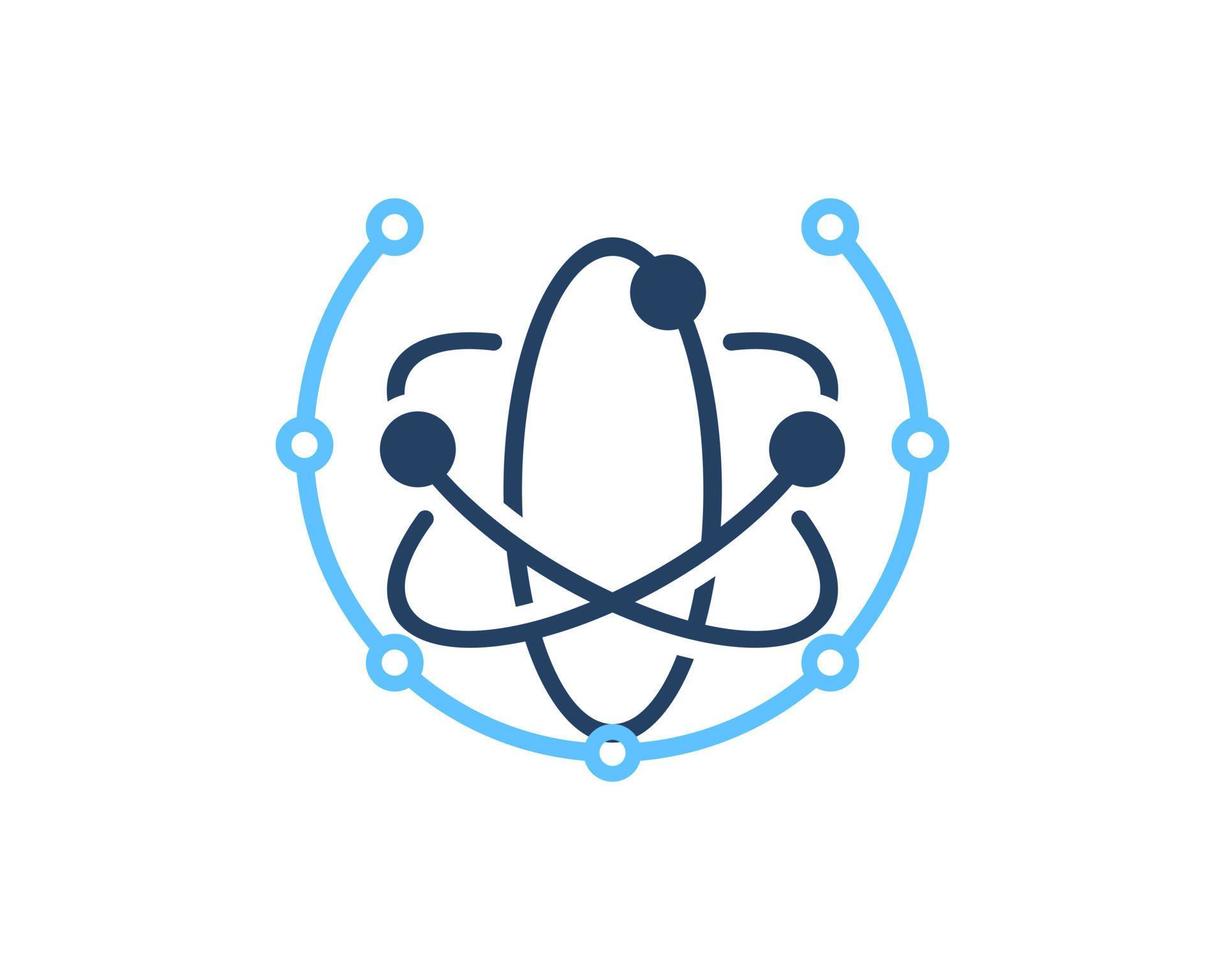 tecnologia de circuito circular com símbolo de átomo dentro vetor