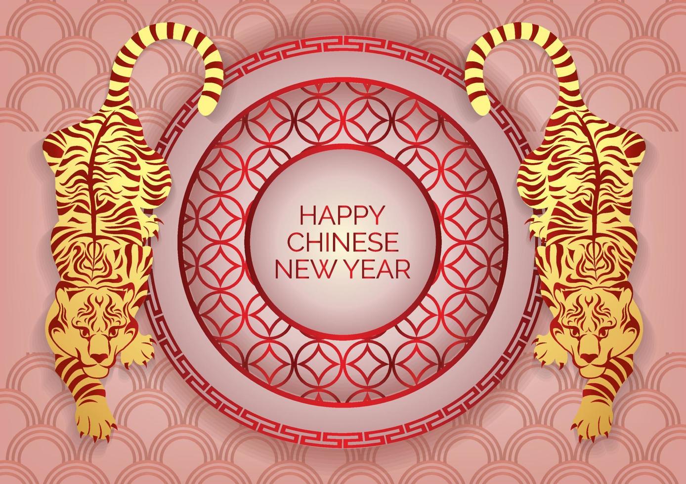 desenho de banner do ano novo chinês tigre ano 2022 vetor