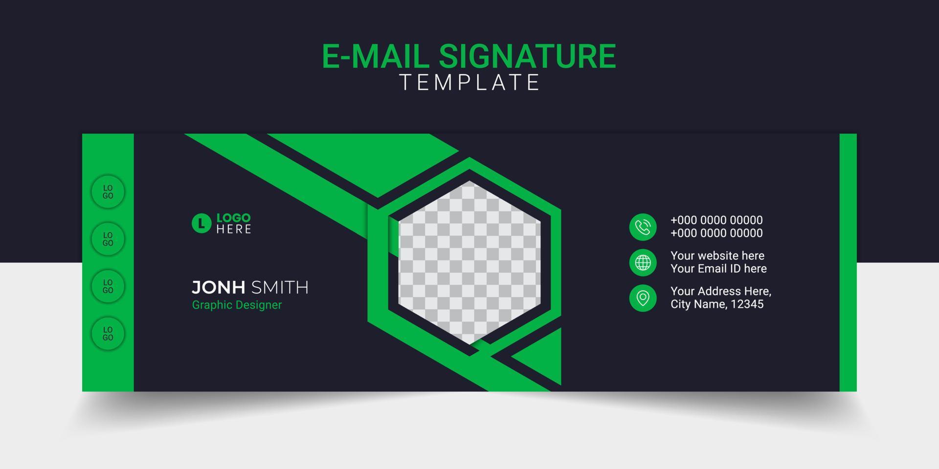 design de modelo de rodapé de negócios criativo moderno de assinatura de e-mail. vetor