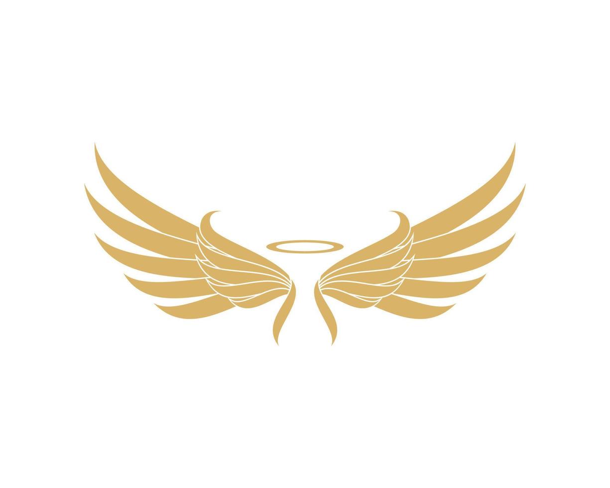 asa de ouro abstrato com asas de anjo oco vetor