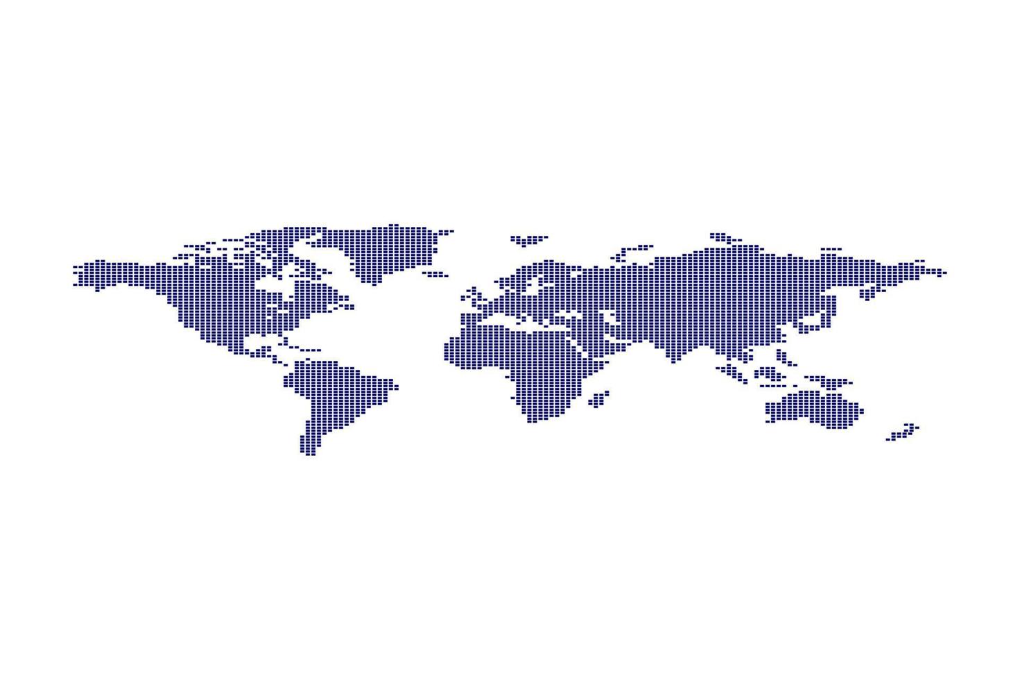 mapa vetorial do mundo com pontos quadrados vetor