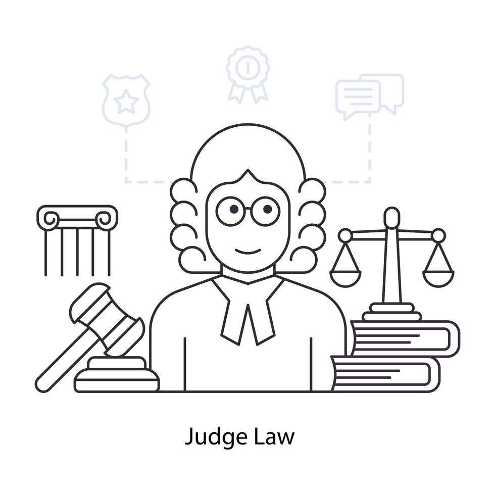 uma ilustração de design editável da lei do juiz vetor