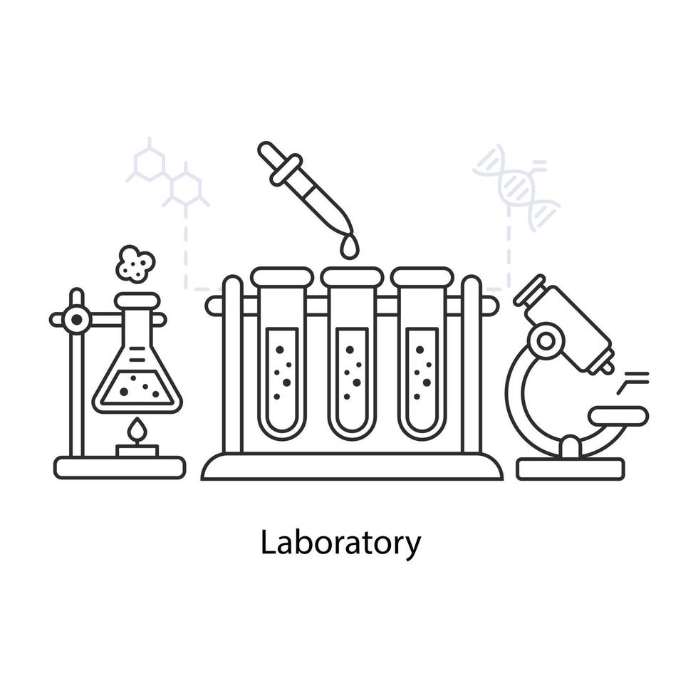 ilustração de laboratório, desenho vetorial de experimento de química vetor