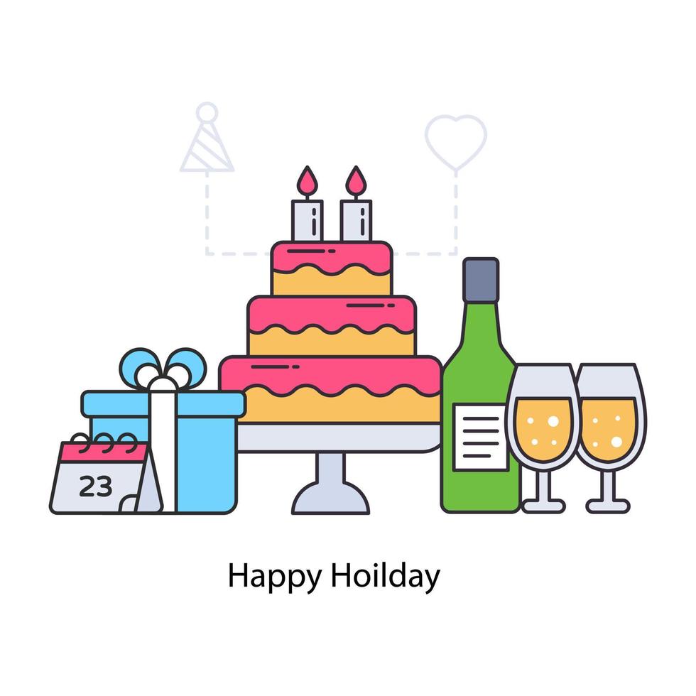 ilustração de feliz feriado em design moderno vetor