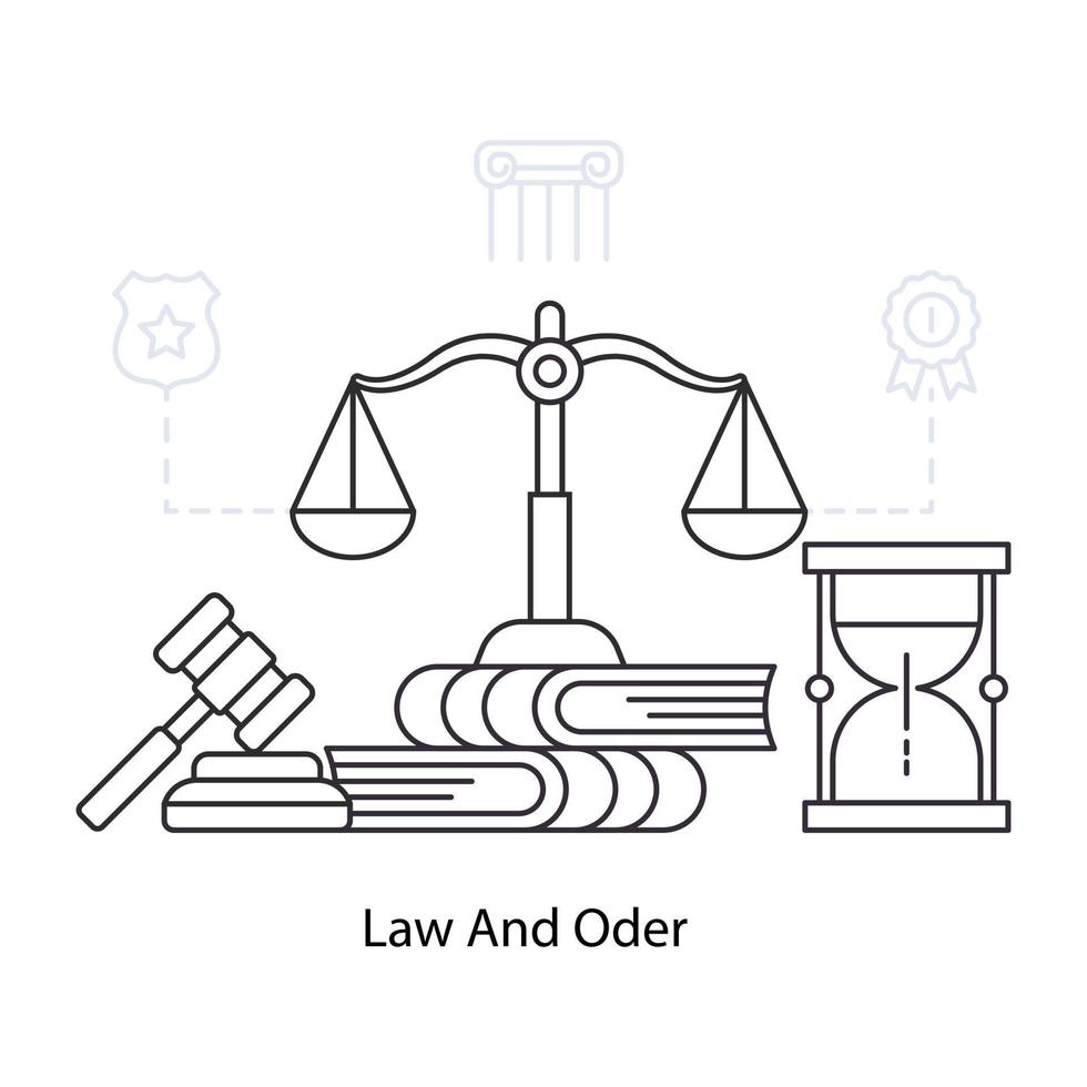 uma ilustração de design perfeito da lei e da ordem vetor
