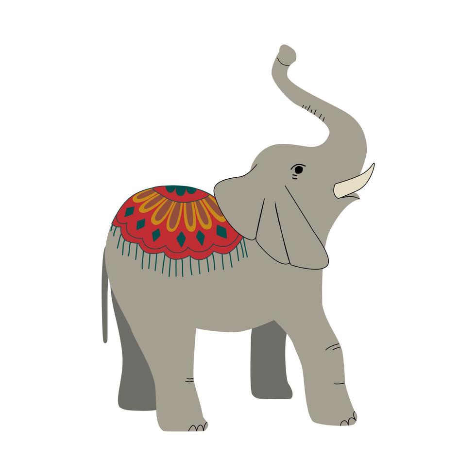 elefante com ilustração vetorial de capa de ornamento. vetor