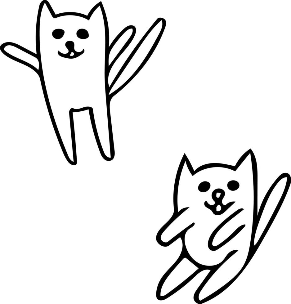 gatos bonitos dormir conjunto desenhado à mão em estilo doodle. elementos escandinavos. animais, fofos, animais de estimação vetor