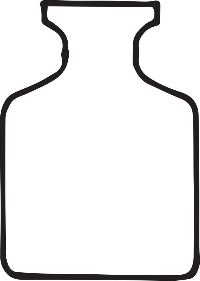ícone de frasco químico. estilo de doodle desenhado de mão. , minimalismo, vidro de laboratório monocromático vetor