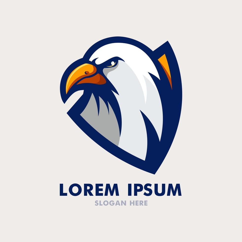 O incrível vetor de design de logotipo de águia com estilo de conceito de ilustração moderna para crachá, emblema, esporte, negócios, jogos ou esportes eletrônicos