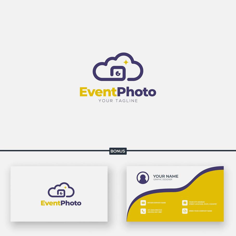 projeto da fotografia do logotipo da nuvem de fotos do evento vetor