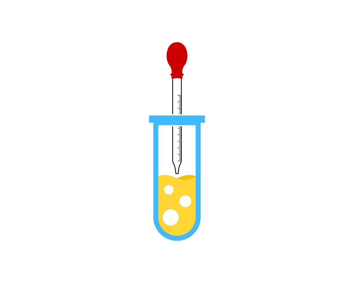 laboratório de garrafas com pipeta médica dentro vetor