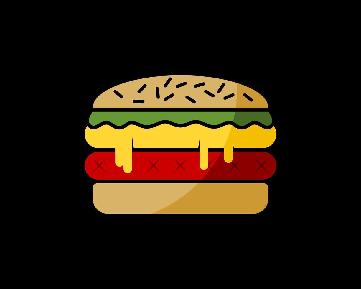 delicioso hambúrguer com queijo e carne vetor