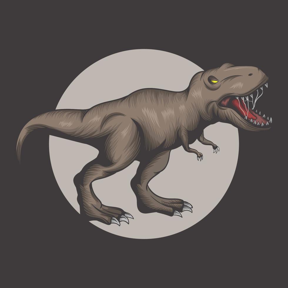 ilustração vetorial de dinossauro superpoderoso atacando vetor