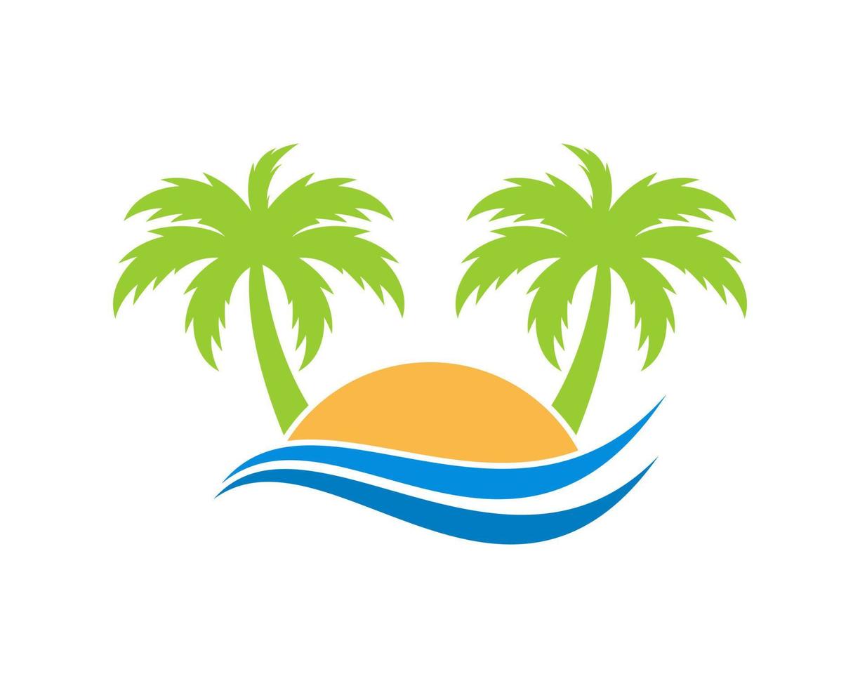 logotipo de lugar de viagem na praia vetor