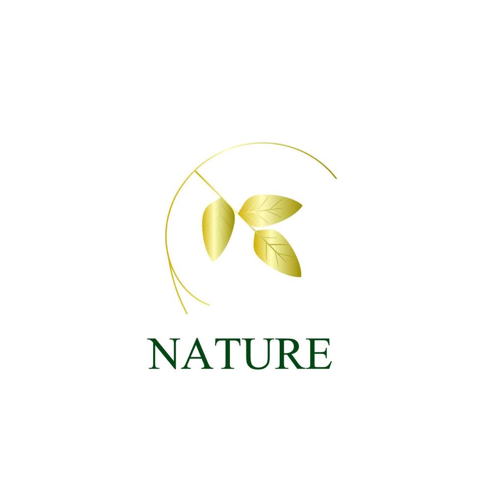 ícone do logotipo da natureza dourada para empresa de meio ambiente vetor