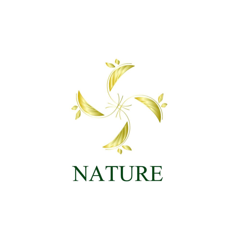 ícone do logotipo da natureza dourada para empresa de meio ambiente vetor